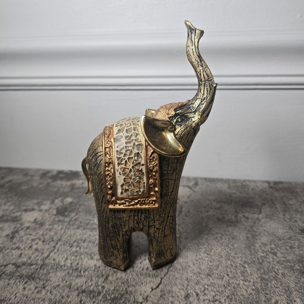 RARE Vintage Decor Art Sculpture Statue Elephant Figure Figurine Mosaic India